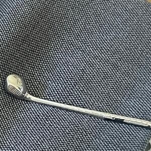 Vintage Hickok USA Golf Club Tie Clip Silver Tone Men’s Jewelry Mid-Century